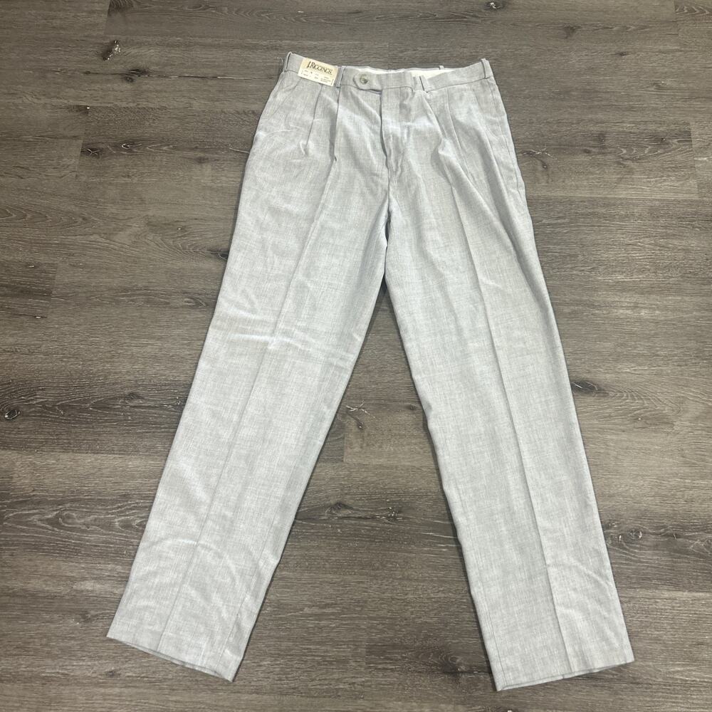 NWT Vintage J. Riggins Mens Pleated Dress Pants 36x33 Gray Deadstock 90s